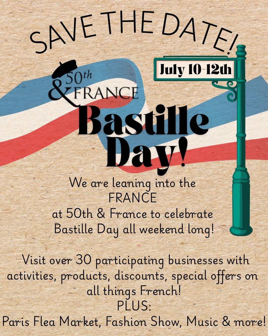 save the date! Bastille Day Save the Date