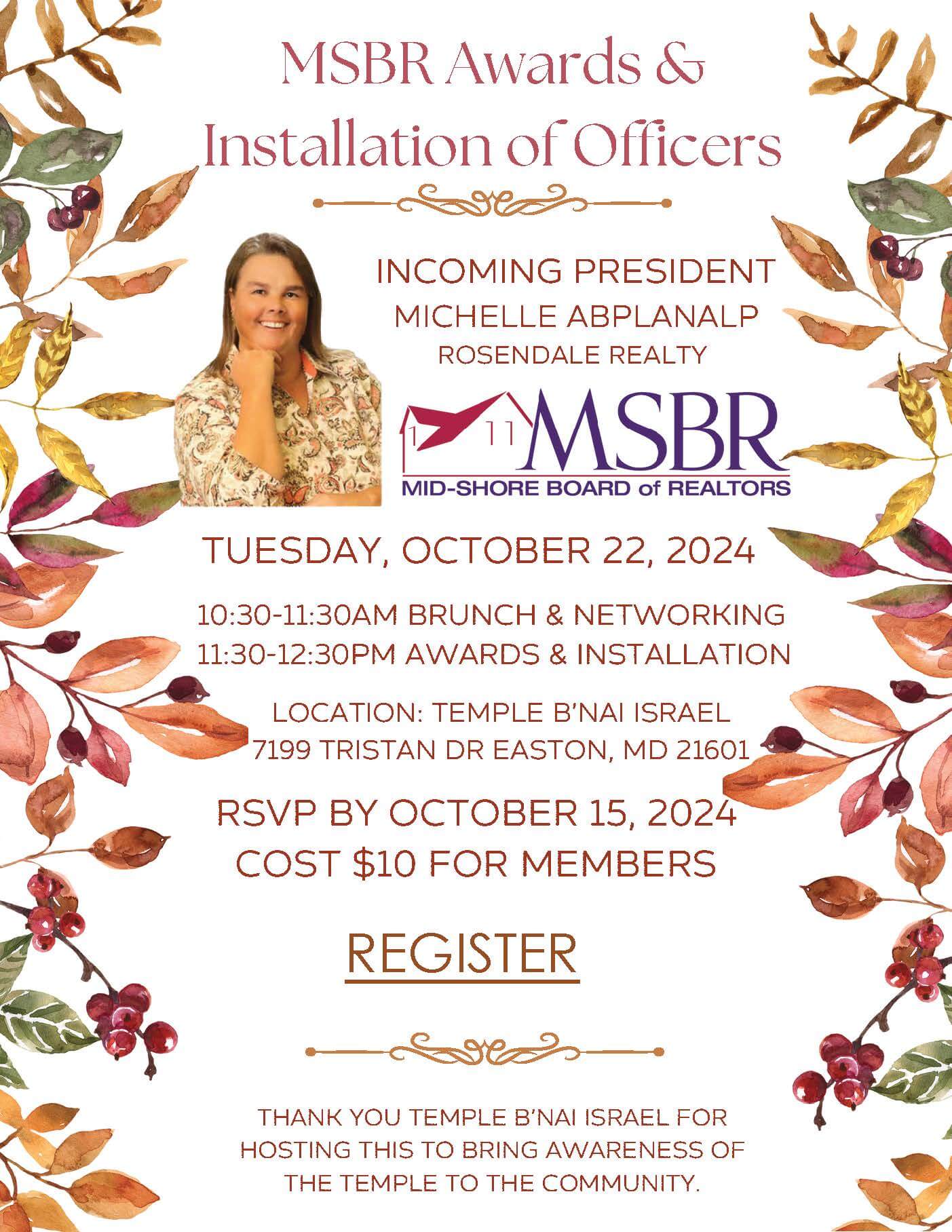 Installation Flyer for Michelle 2024