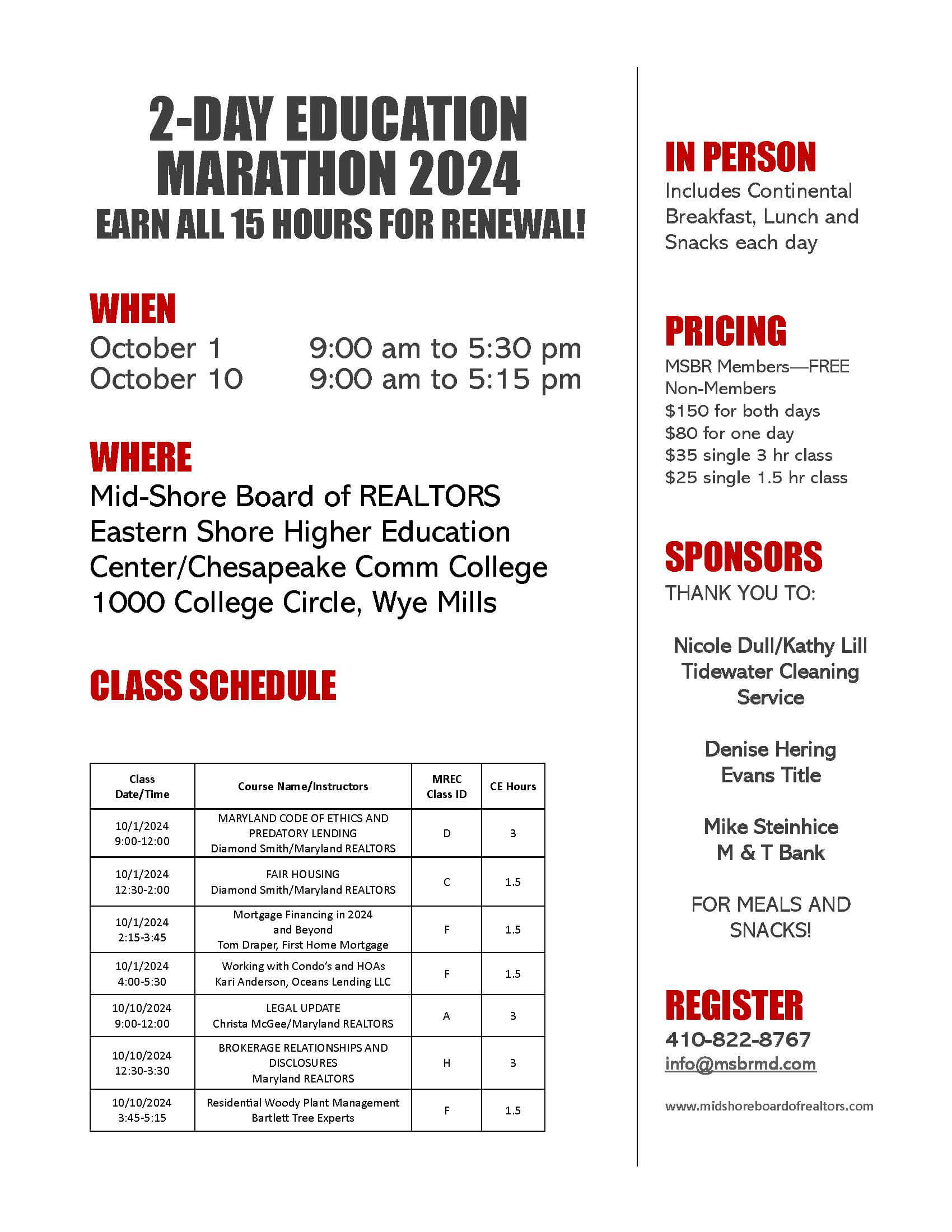 Marathon flyer Oct 2024 080824