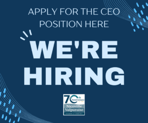 Navy Blue Abstract Creative We're Hiring Facebook Post