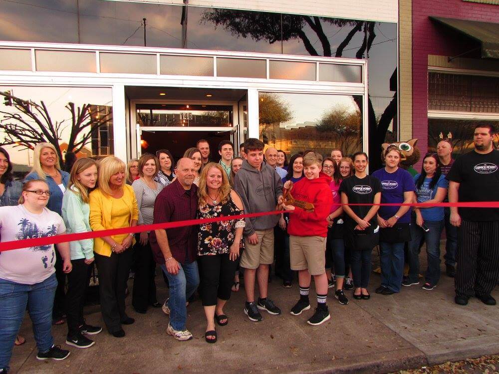 ribbon cutting copper penny