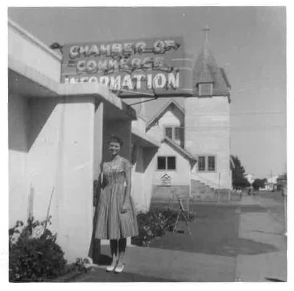 old photo of information center