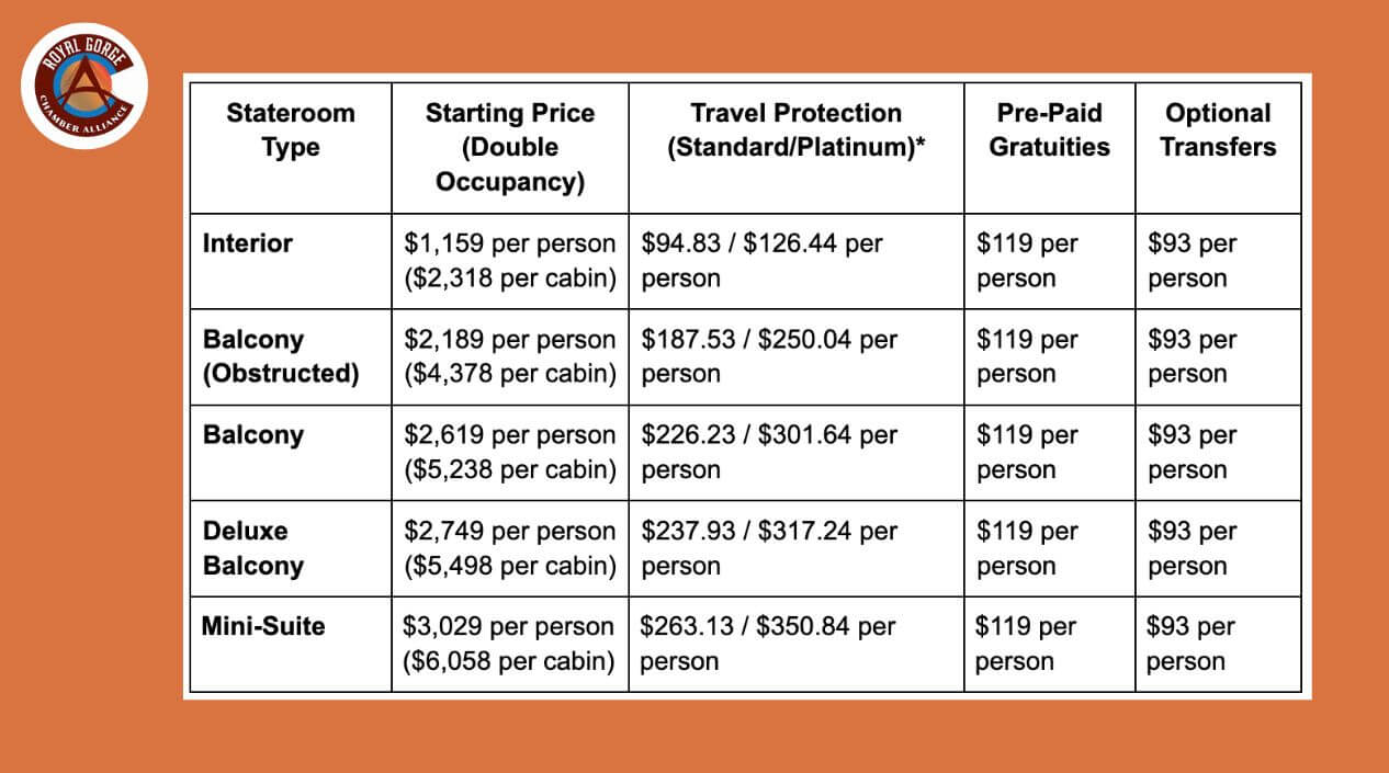 Group trip Pricing for Alaska Trip with RGCA Group trip Pricing for Alaska Trip with RGCA