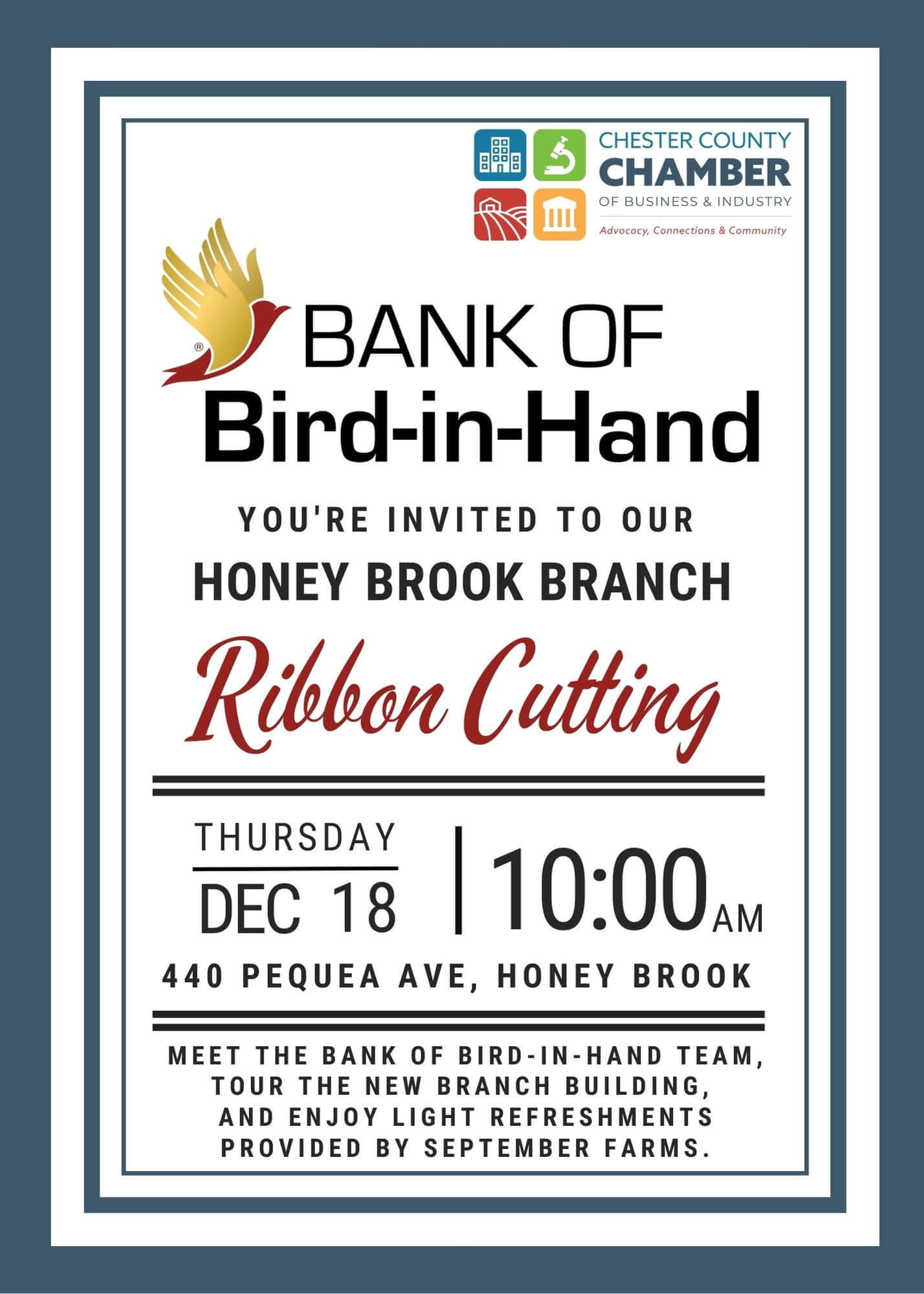 Honey Brook Ribbon Cutting Invite