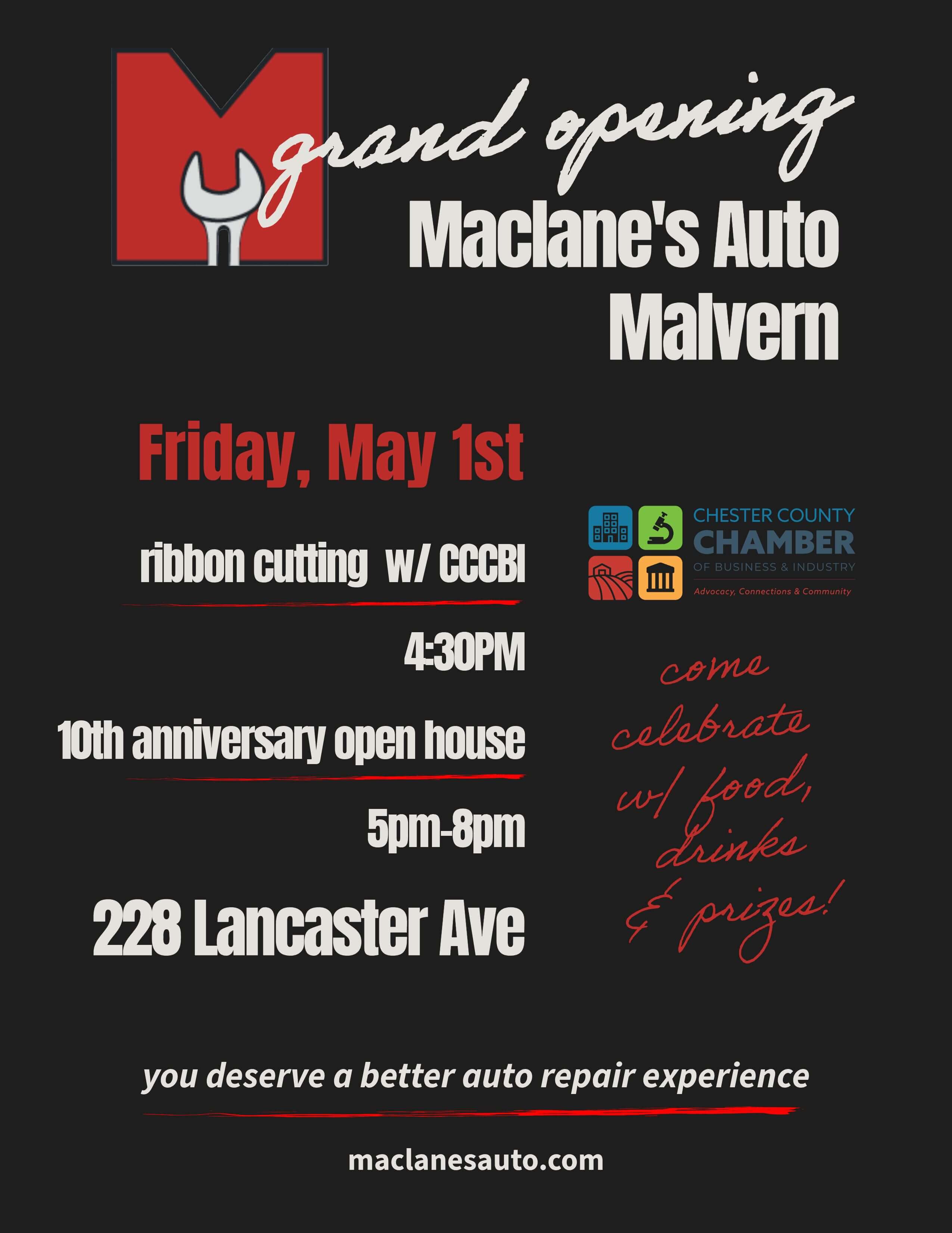 Ribbon Cutting + 10th Anniversary Party Flyer