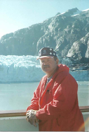 Simmons at Mendenhall Glacier in Alaska