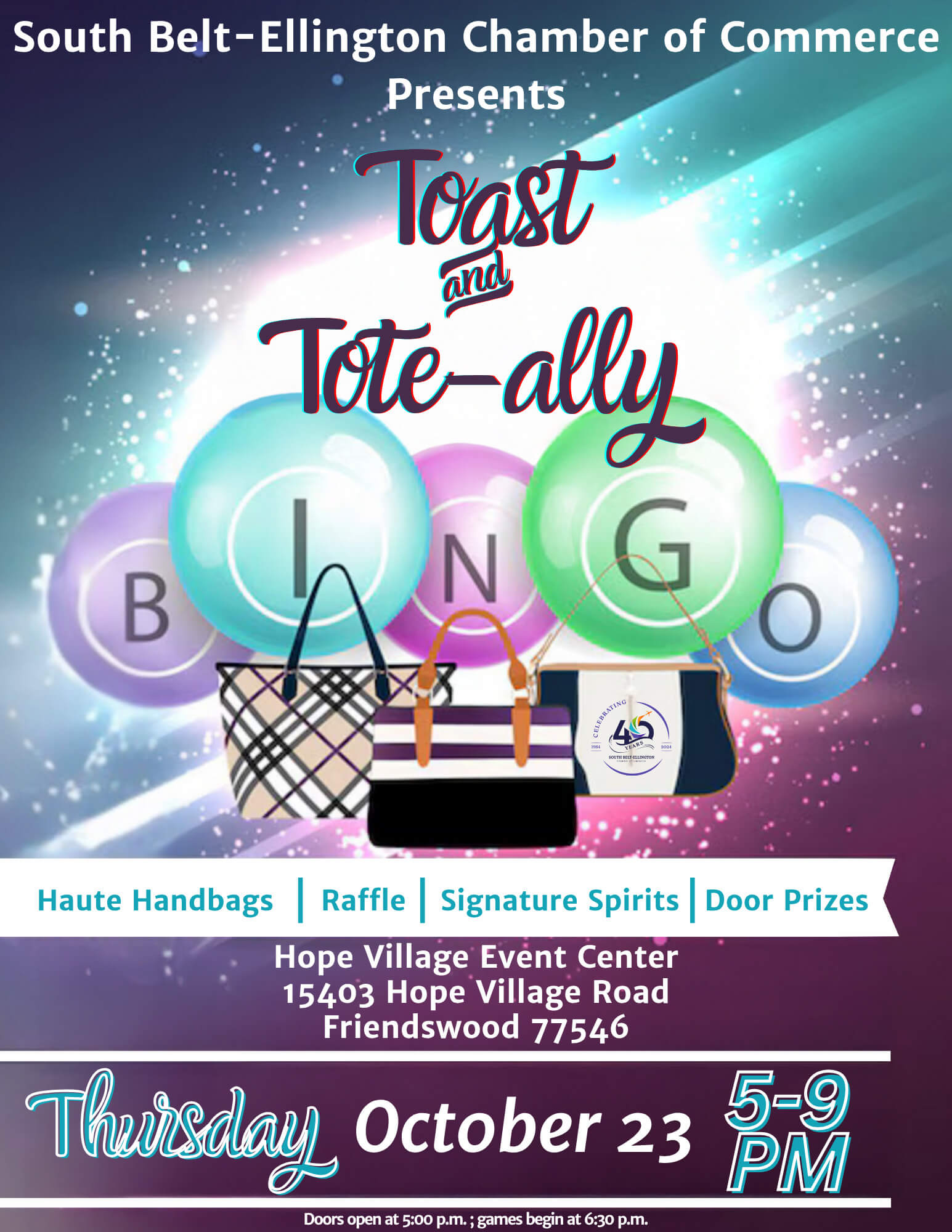 Toast &amp; Tote-ally Bingo Save the Date