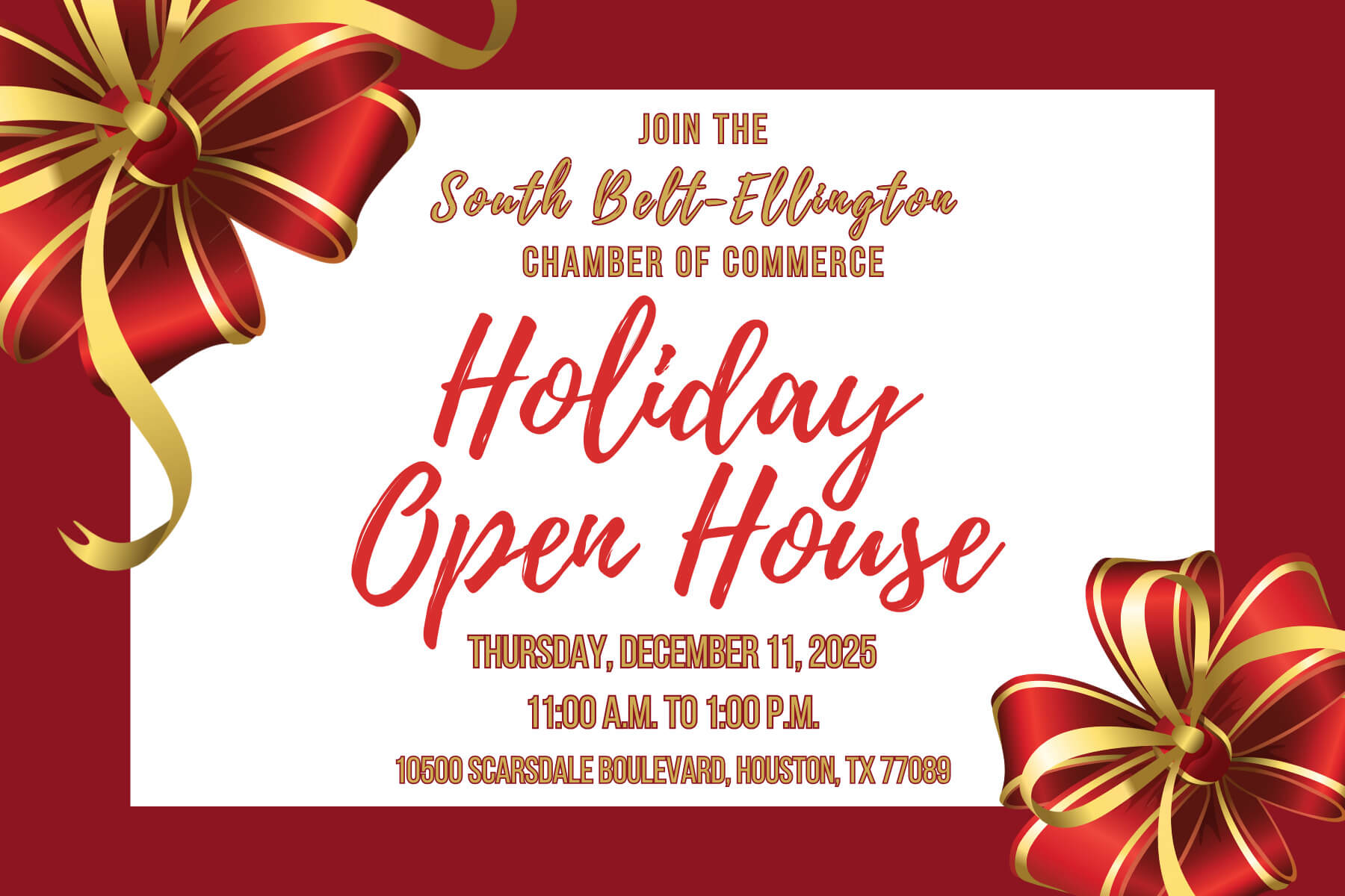 SBE Chamber of Commerce Holiday Open House Invitation 2025