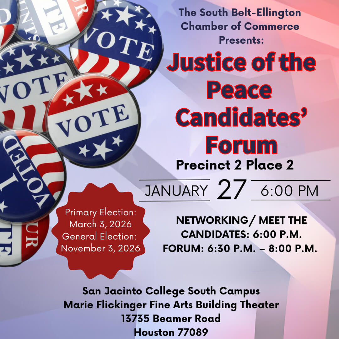 SBE Chamber of Commerce Justice of the Peace Candidates Forum Flyer