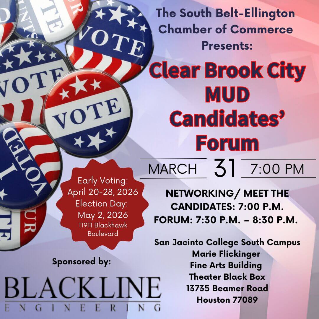 SBE Chamber of Commerce Clear Brook City MUD Candidates Forum Flyer