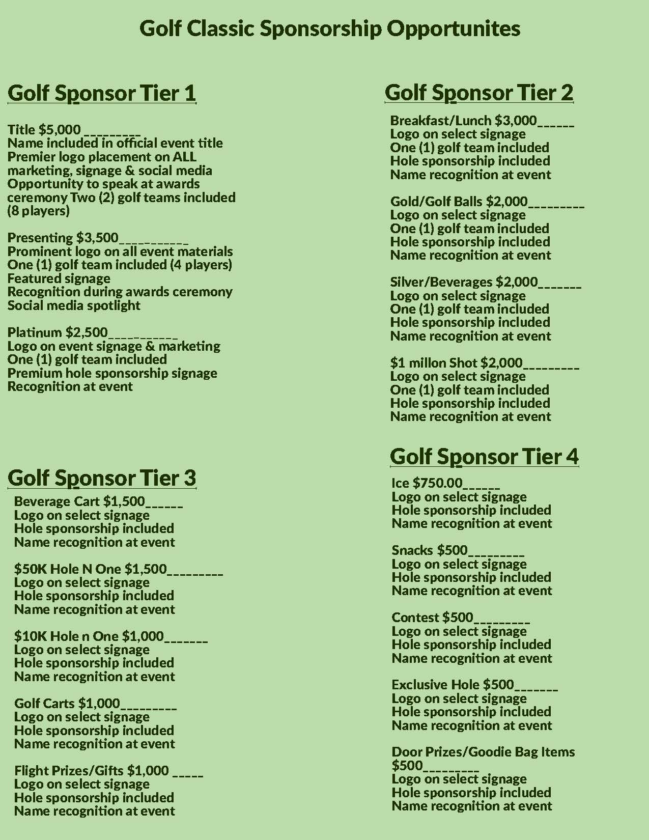 Sponsorship Opportunities