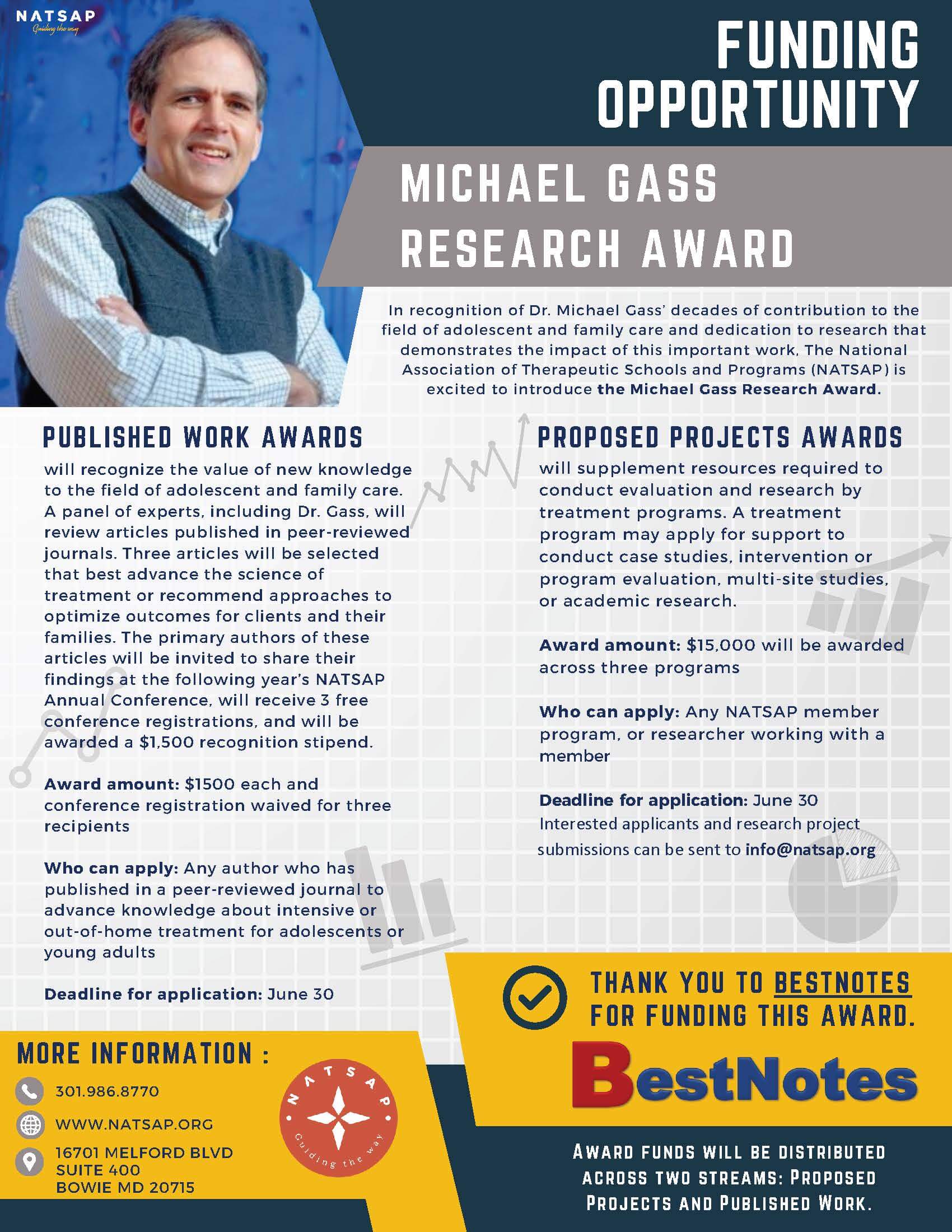 Michael Gass Research Award Funding Flyer General