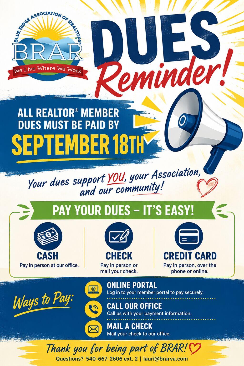 REALTOR Dues Reminder