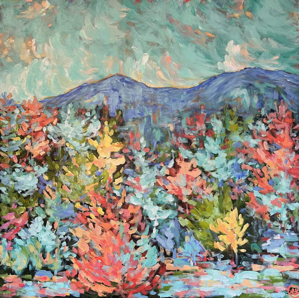 Lori Leist. Another Colorful Day in the Forest. 36x36. $1295