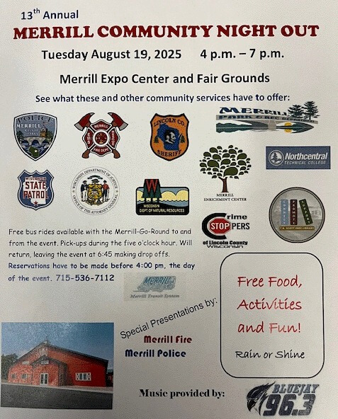 Merrill Community Night Out Flyer