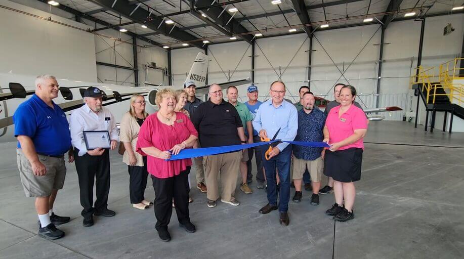The Merrill Area Chamber of Commerce was proud to join Congressman Tom Tiffany, local leaders, community members, and friends at the Merrill Airport to celebrate the ribbon cutting of the new maintenance hangar.