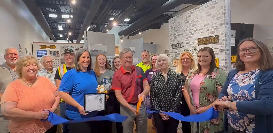 The Merrill Area Chamber of Commerce celebrated the ribbon cutting for the Merrill Historical Society's newest exhibit, On the Move.