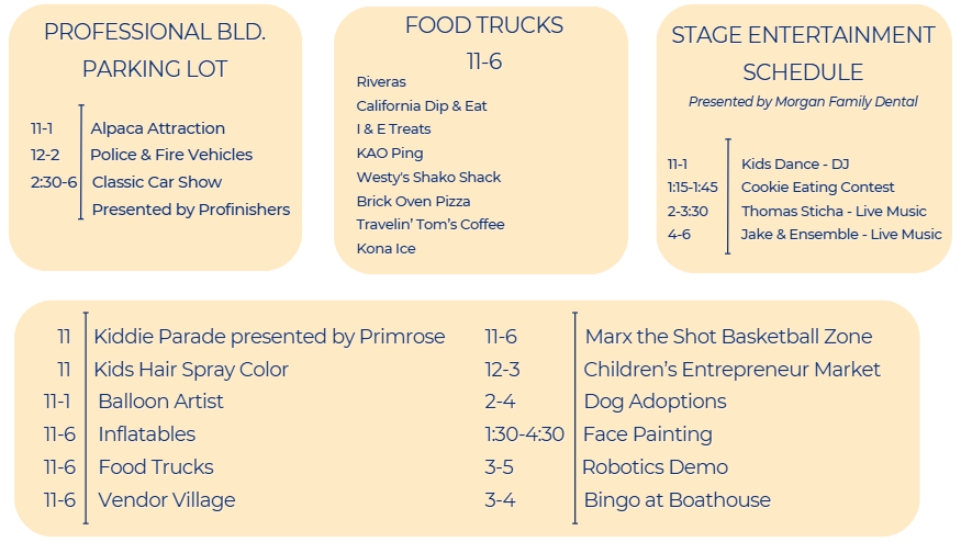 Scheduale of Events SAT PL DAYS