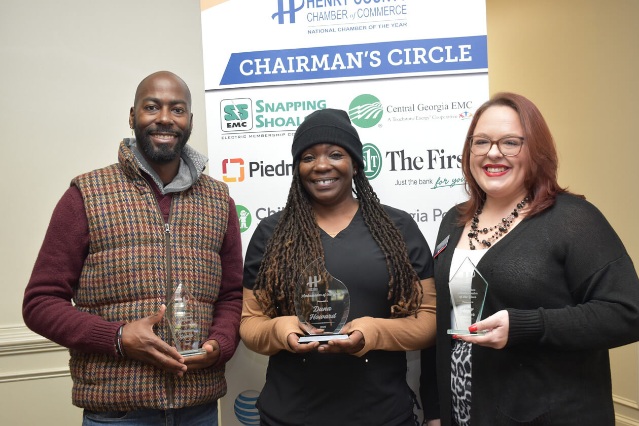 Dana Howard - 1st Place (Center), Amy Miller - 2nd Place (Right), and Cornelius Gamble - 3rd Place (Left)
