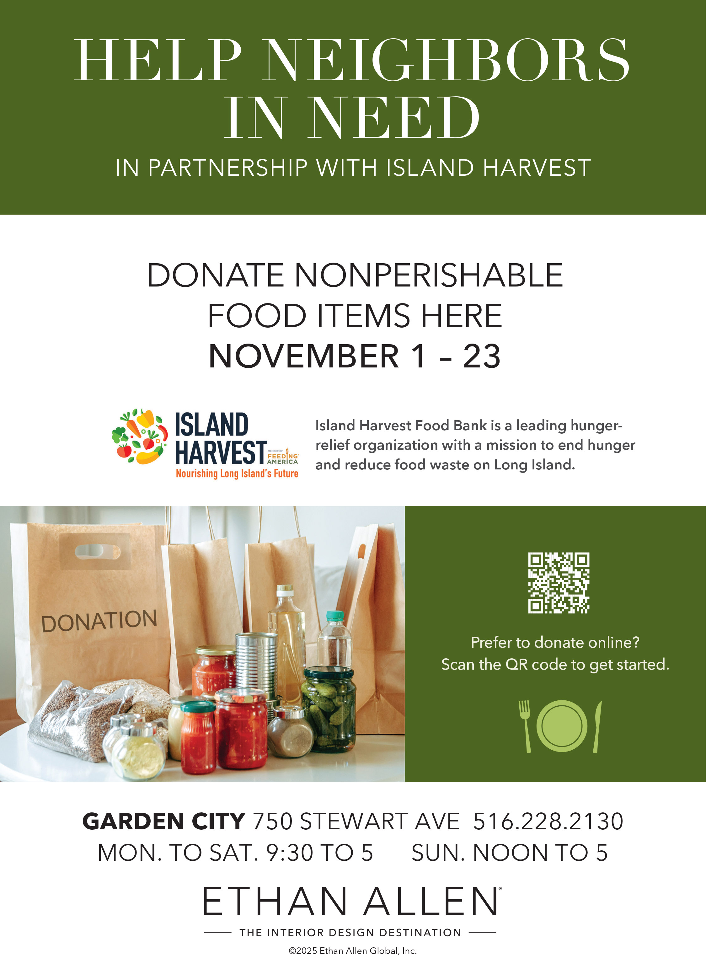 Ethan Allen FOOD DRIVE