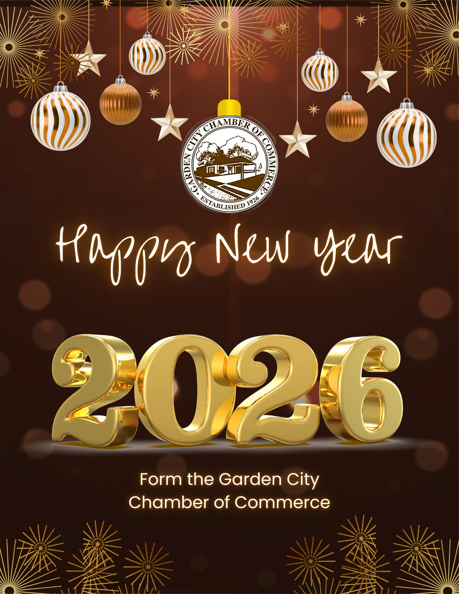 Gold Elegant Happy New Year 2026 Instagram Post (US Letter)