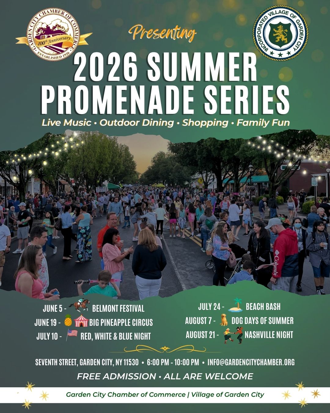 Garden City Summer Promenade Flyer 2026