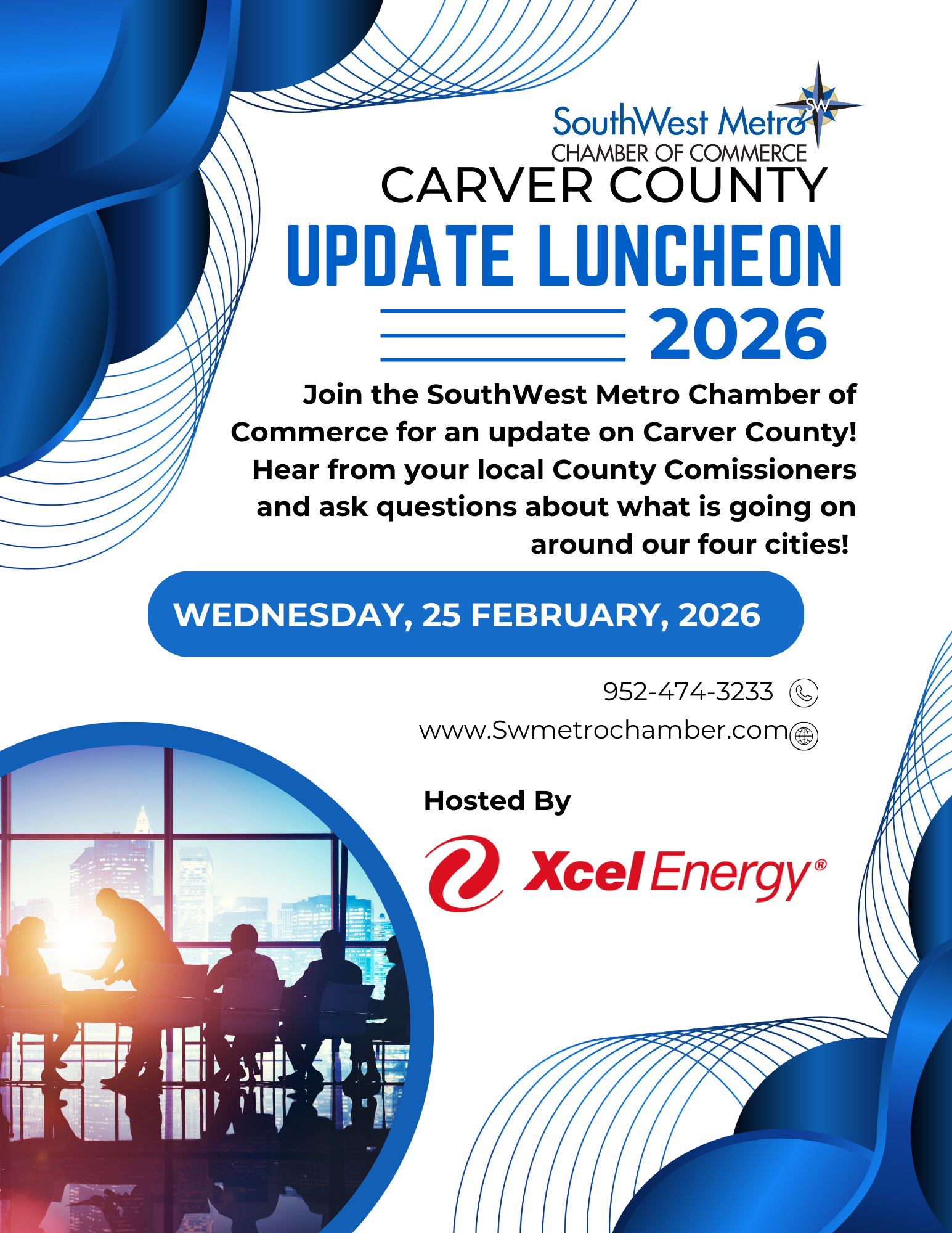 Blue and White Modern Business Conference Flyer (1)