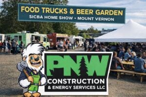 Food trucks and beer garden at SICBA Home Show Mount Vernon