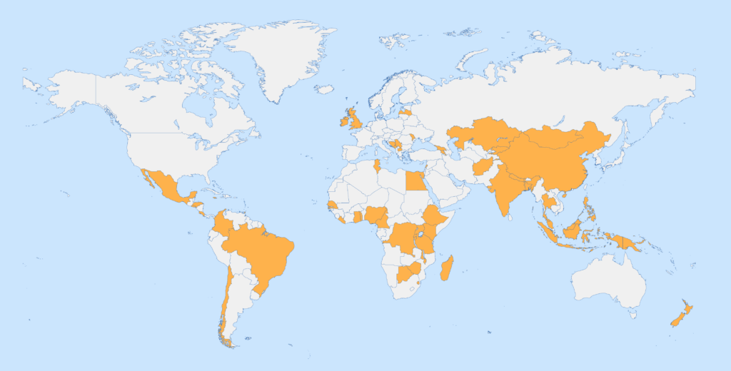 Scholar Country Map through 2024