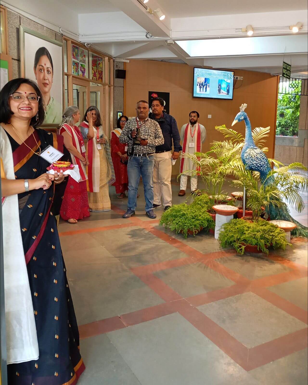 Staff of the Shri Ram School welcoming attendees.