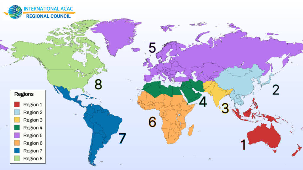 Map of the world by Regional Council regions