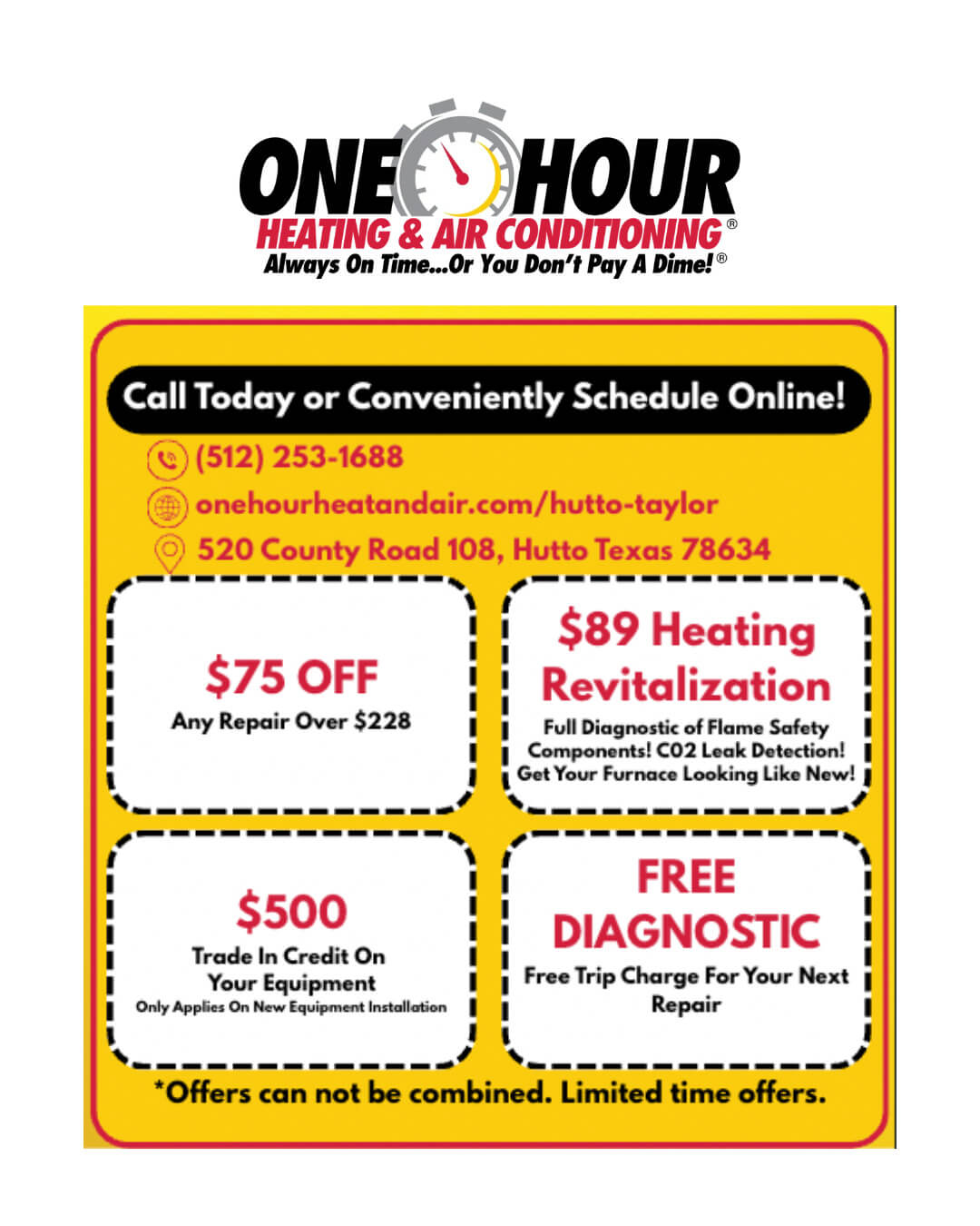 One Hour Heating and Air Conditioning Taylor Chamber of Commerce Holiday Deal One Hour Heating and Air Conditioning Taylor Chamber of Commerce Holiday Deal