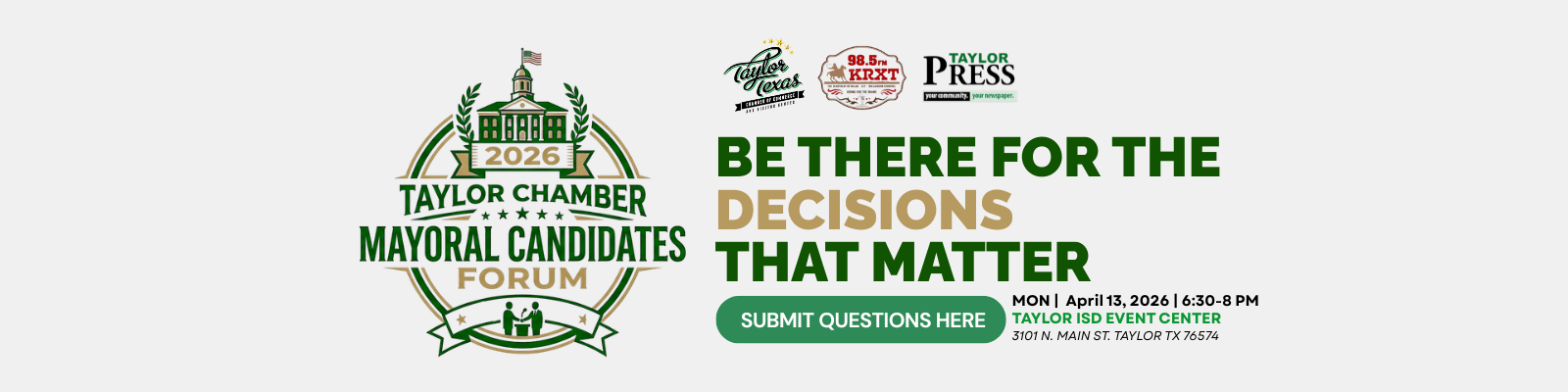 Taylor Chamber Mayoral Candidates Forum 2026