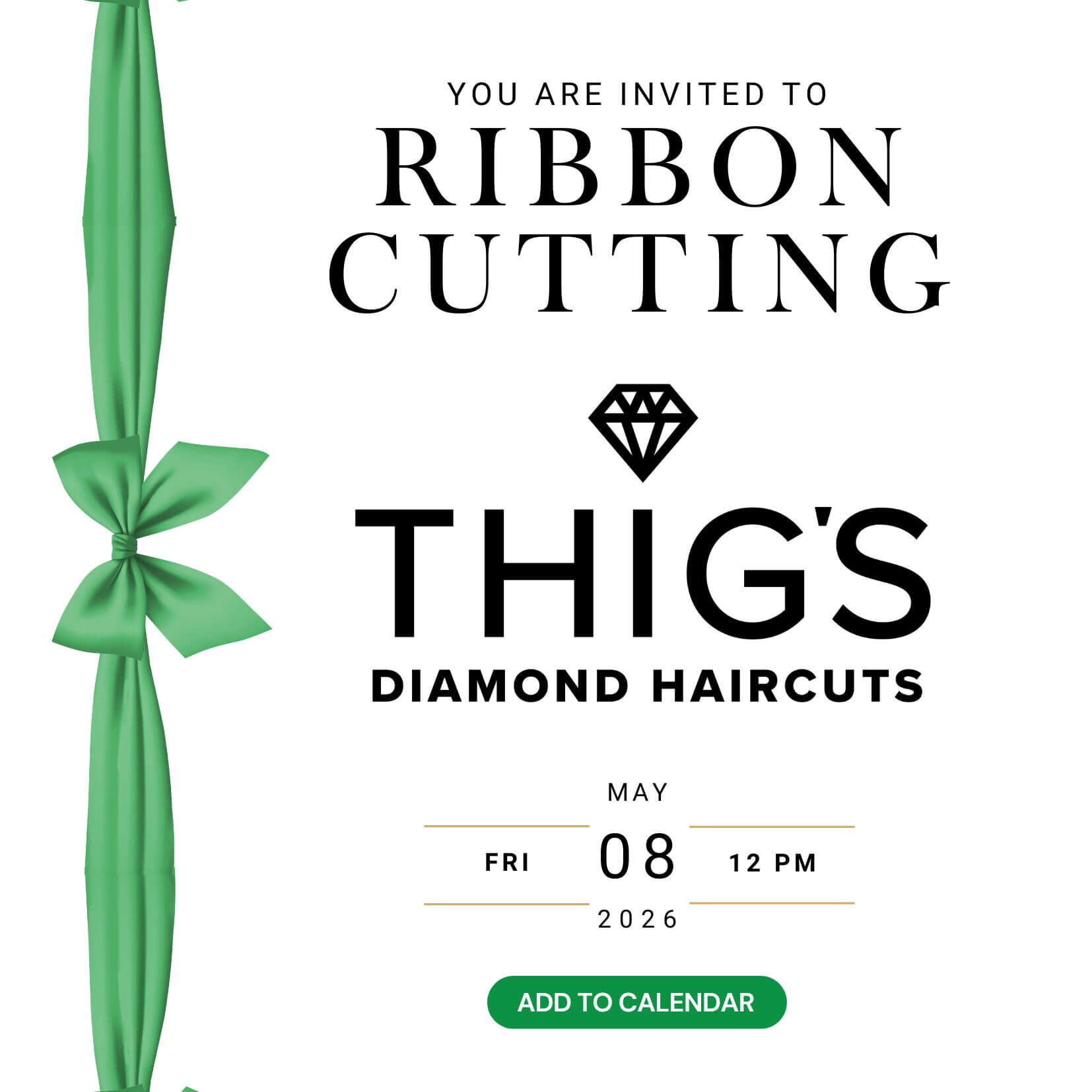 Thig's Diamond Haircut Ribbon Cutting