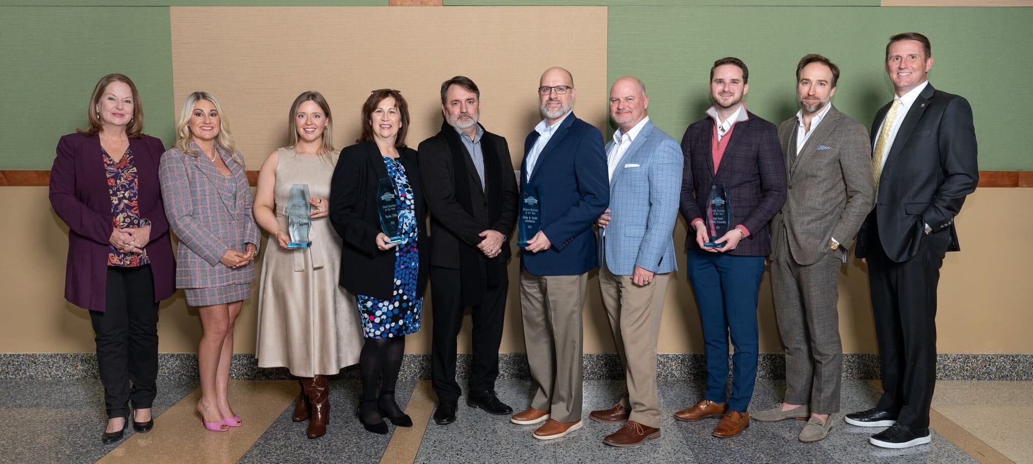 486313215_1011984511029437_4279139246542376263_n Breakthrough Business of the Year: BATTER; Small Business of the Year: Toula Title; Medium Business of the Year: Holly and Smith Architects; Large Business of the Year: Inner Parish Security Corporation