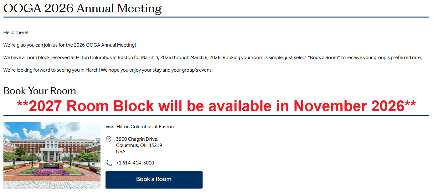 Hilton Room Block Graphic - Will be Available