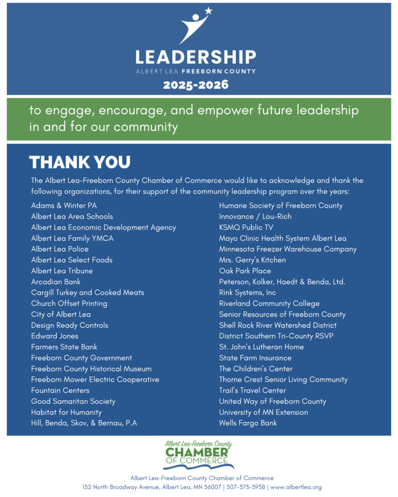 Leadership 2025-2026 Program flyer - back