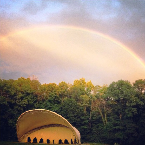 Rainbow over Martin Amphitheater in Ellis Park