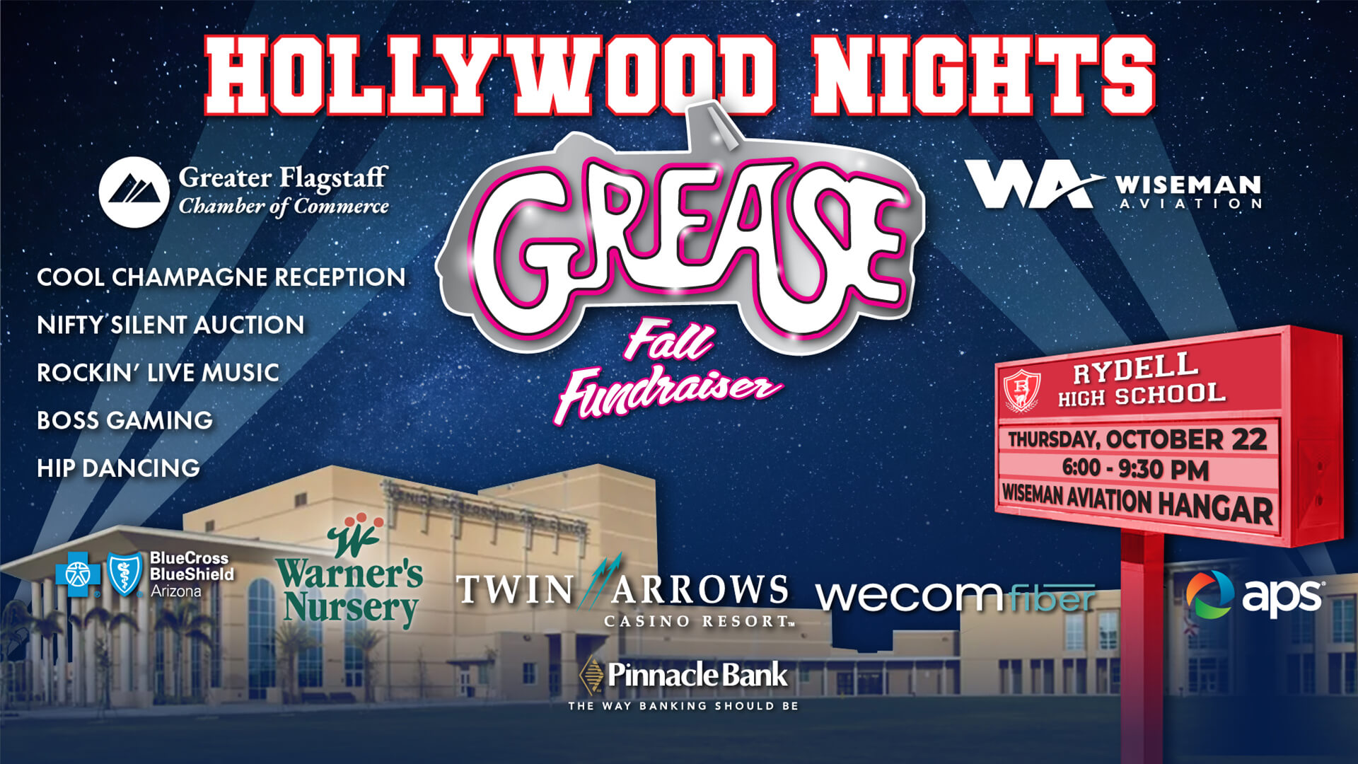 Hollywood Nights Fall Fundraiser Banner