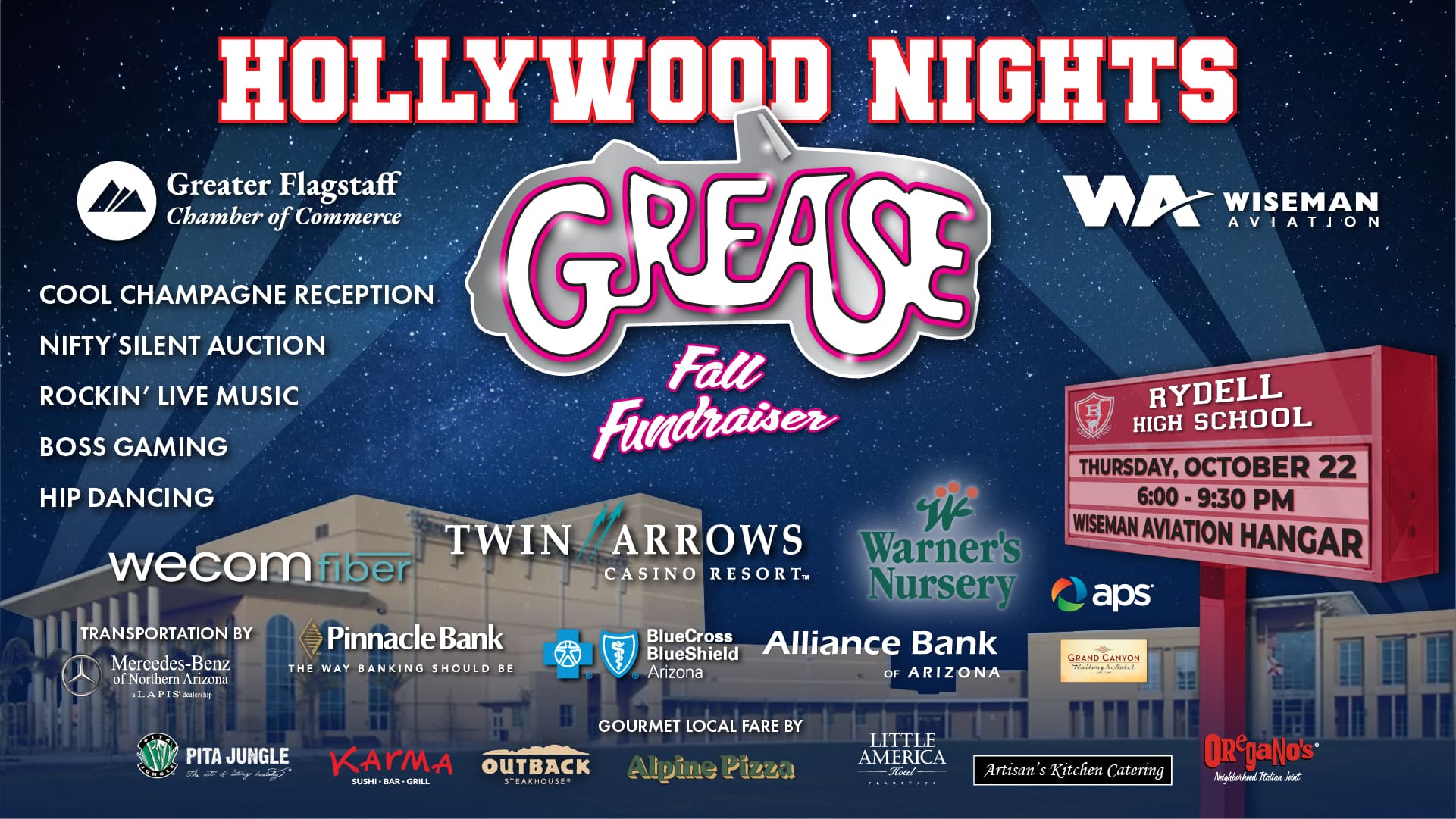 Hollywood Nights Fall Fundraiser Banner