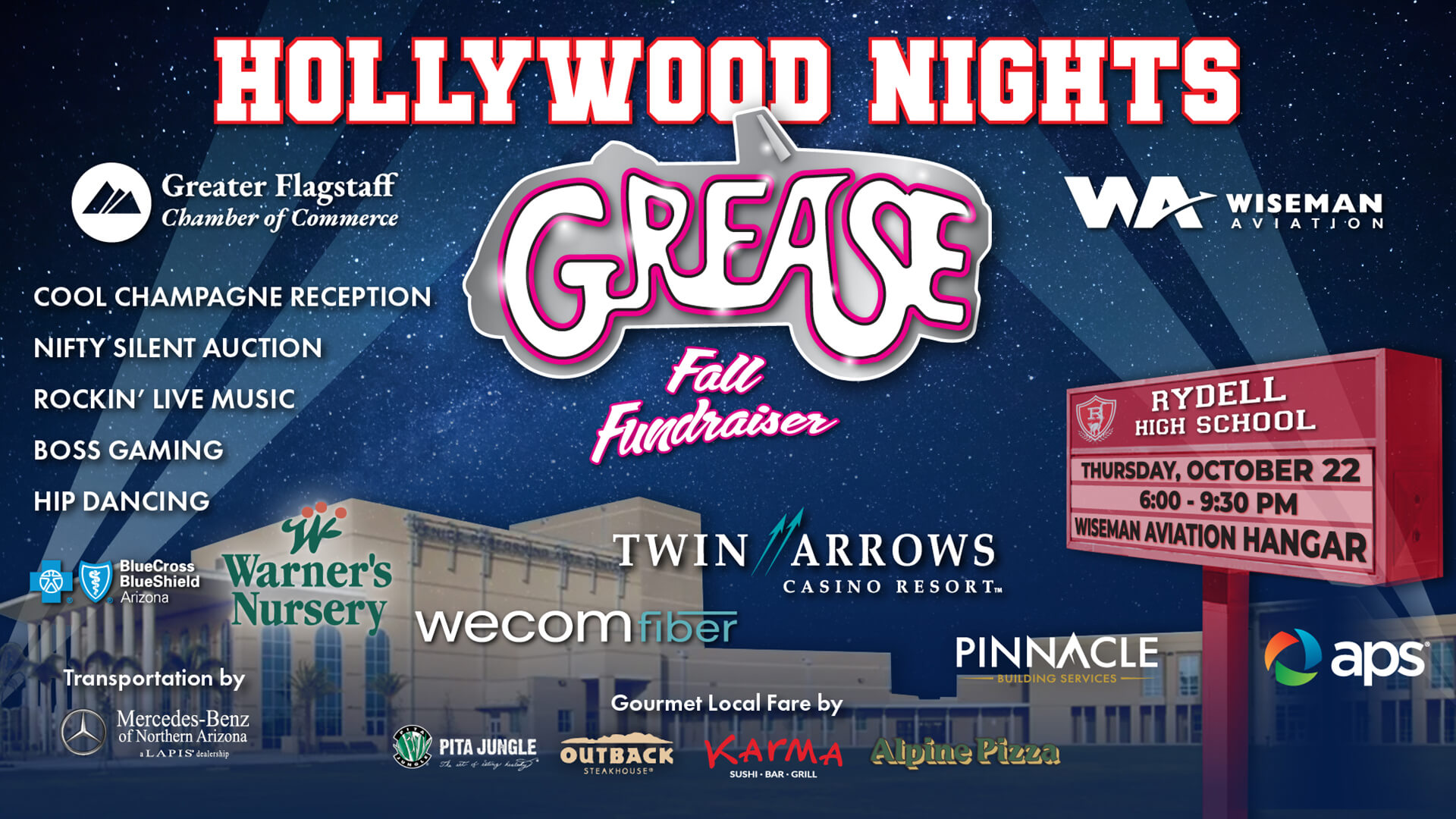 Hollywood Nights Fall Fundraiser Banner