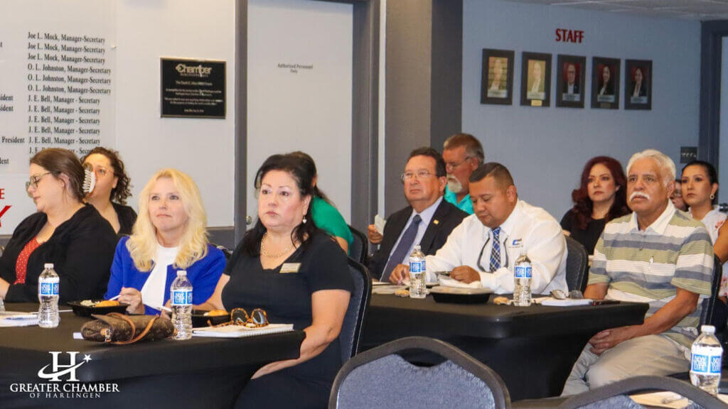 Participants at the Greater Chamber of Harlingen Lunch and Learn event gaining insights from local business leaders in Harlingen Texas.