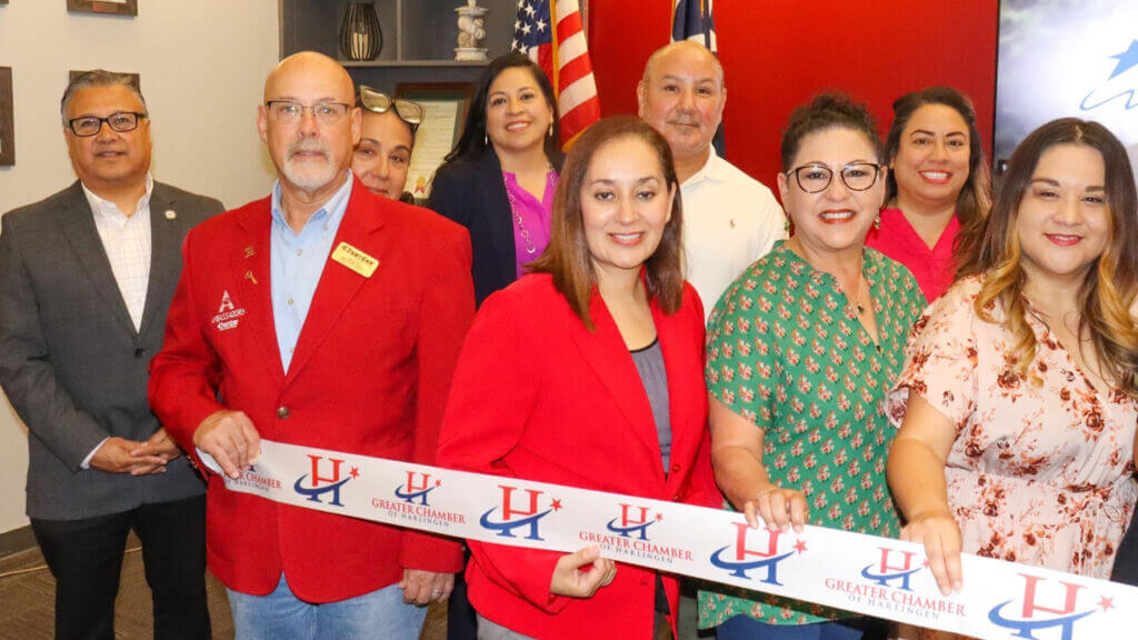 Ribbon cutting with member of the Greater Chamber of Harlingen