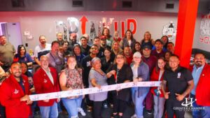 people at a ribbon-cutting event of the Greater Chamber of Harlingen