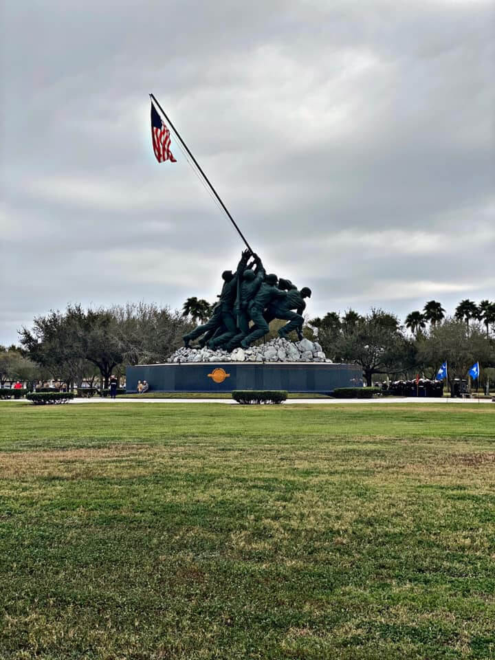 Iwo Jima memorial on the 75th Anniversary of the Battle of Iwo Jima
