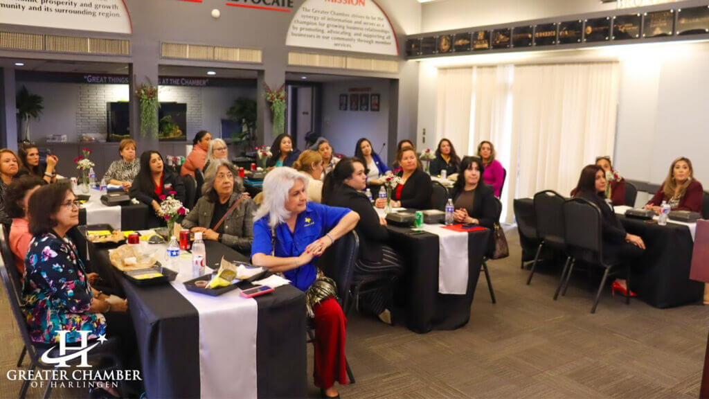 Attendees listen during the Women Empowering Women program, highlighting Business Resilience in Harlingen.