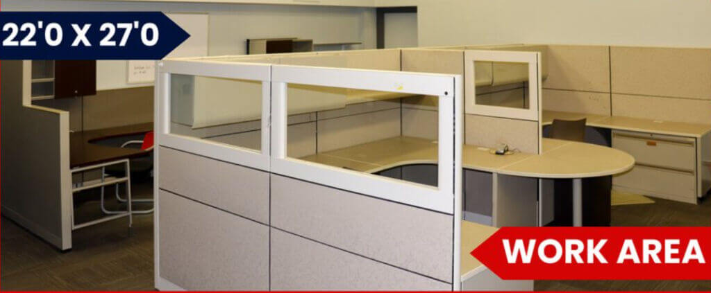 22’0 x 27’0 work area inside the Greater Chamber of Harlingen building