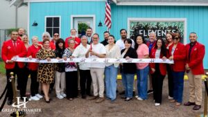 ribbon cutting at a grand opening, one of the Harlingen Community Meetups where local relationships can be built