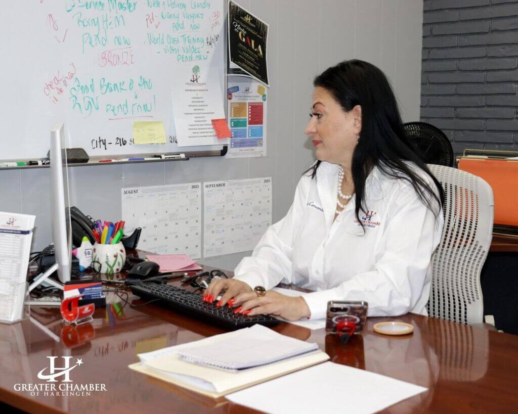 Chamber representative providing assistance and real-time updates through digital channels.