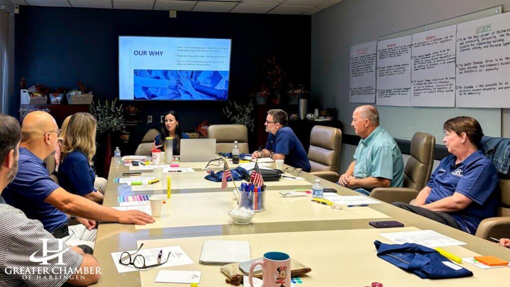 Greater Chamber of Harlingen members working together during a planning session to strengthen local business.
